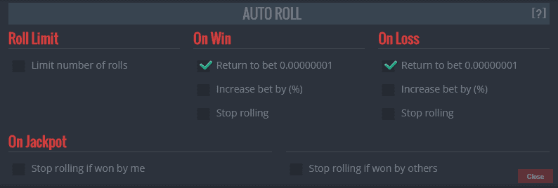 Crypto Dice Automatic Betting Bots Bitroll Helping You Win